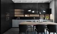 OEM Nuevo modelo de diseño modular de madera de melamina en forma de L gabinete de cocina