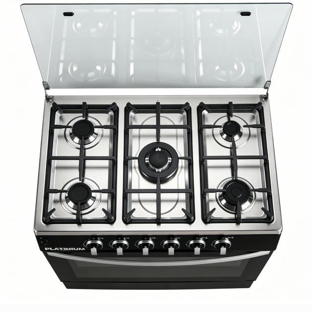 Highly Durable Commercial Gas Range Stove 5 Burner Cooker With Oven OEM ODM Factory