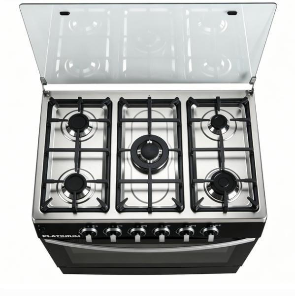 Highly Durable Commercial Gas Range Stove 5 Burner Cooker With Oven OEM ODM Factory