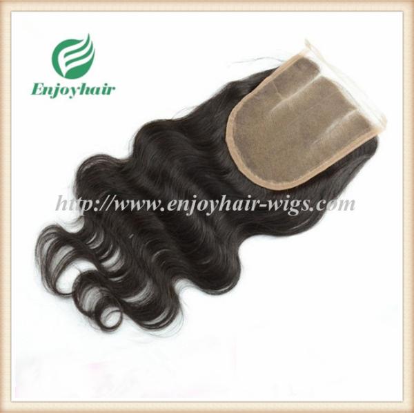 Lace top closure 4''x4'',brazilian virgin hair natural color body wave 10''-24''L, two way