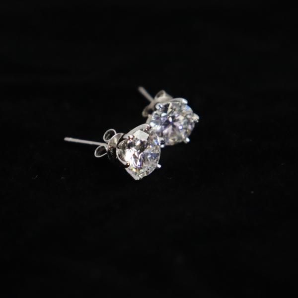 Wholesale 18K White Gold Plated 1CT Lab Diamond Stud Earring Fashion Jewelry for Weddings & Parties Rhodium Setting