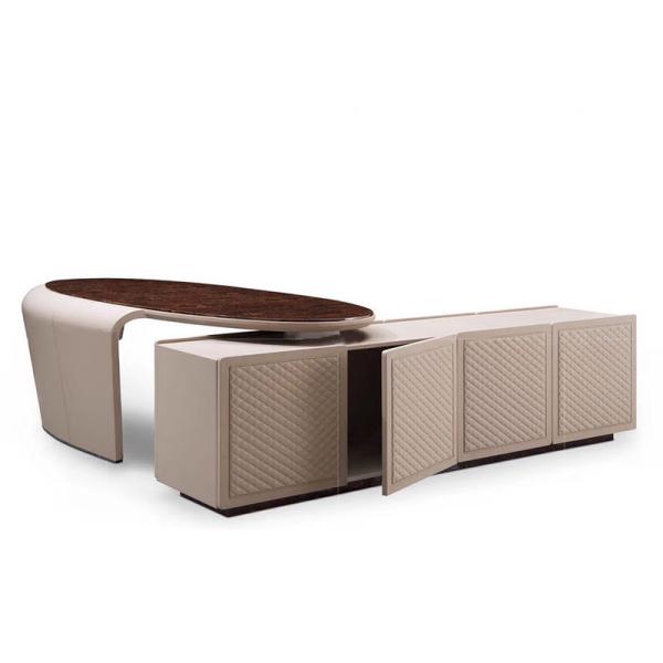 Bureau de bois dur de laque 2.2x0.76m avec du bois solide de stockage