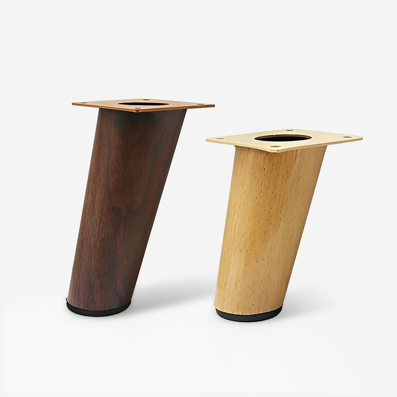 New Chinese Style Furniture Hardware Wood Grain & Black Sofa Legs Conical Heightening Support Feet for TV Cabinet & Coffee Table