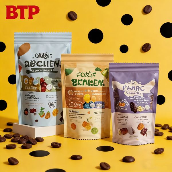 Custom Printed Stand up Disposable Food-Grade Candy Pouches (Doypack Bags) Resealable Moisture-Proof Fit Retail/Gifting