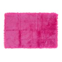 Deep Pink Colour Polyester Area Rugs / Faux Sheepskin Area Rug