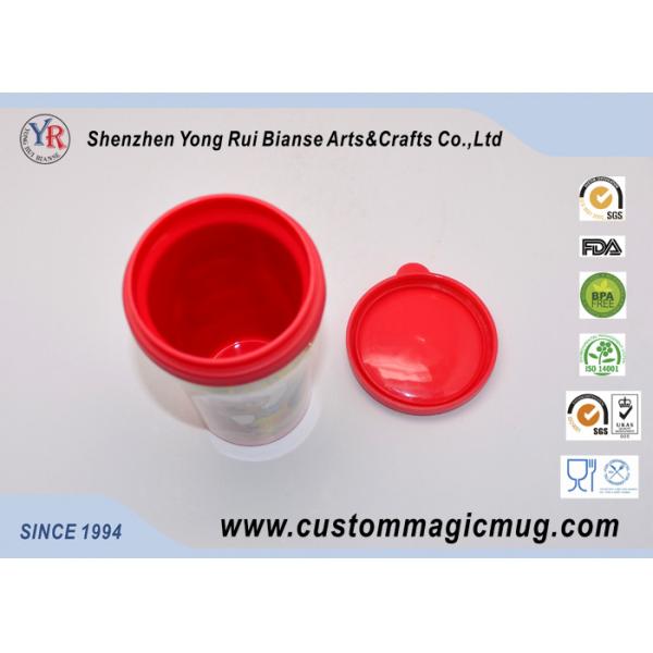 Big Eco-Friendly Double Wall Plastic Travel Cups With Lids , 12oz/350ml
