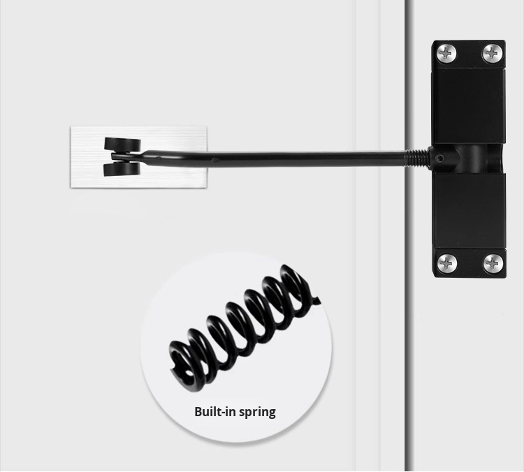 Silent Spring Automatic Door Closer Aluminum Alloy Wood Simple Design 180 Opening 50kg Capacity Household Hotel Use Normally