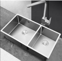 Coin carré fait main approuvé de Cupc d'évier de cuisine de double d'Undermount d'acier inoxydable