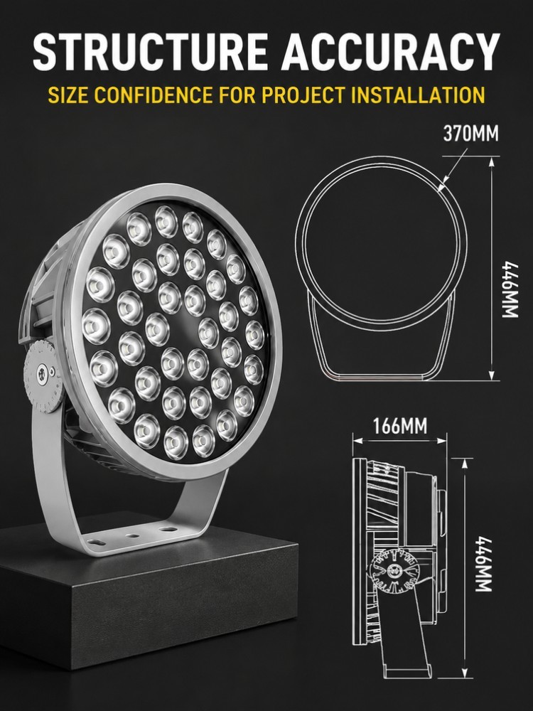 RGBW DMX512 LED Flood Light 200W 240W IP65 Waterproof Outdoor Spotlight for Landscape Lighting