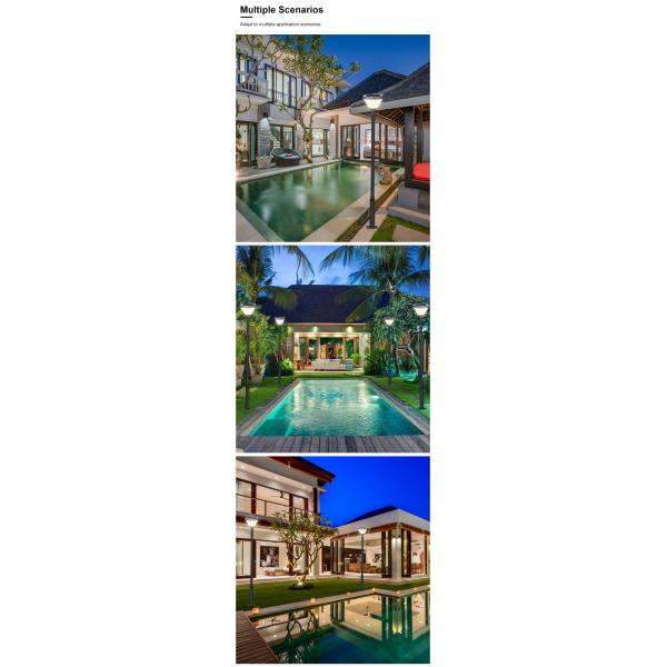 Waterproof Post Lighting Led Gate Solar Garden Pillar Light for Outside Lamp Landscape