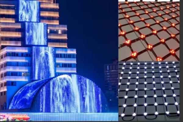 Flexible Led Screen  High Transparency Mesh Led Display Curtain Screen Customized Led Strip Length For Outdoor Advertising