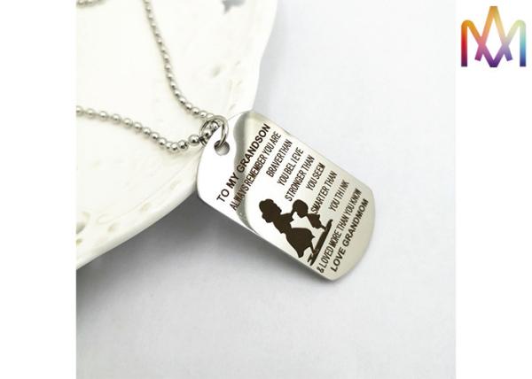 2.5mm Thickness Waterproof Engraved Pendant Necklace