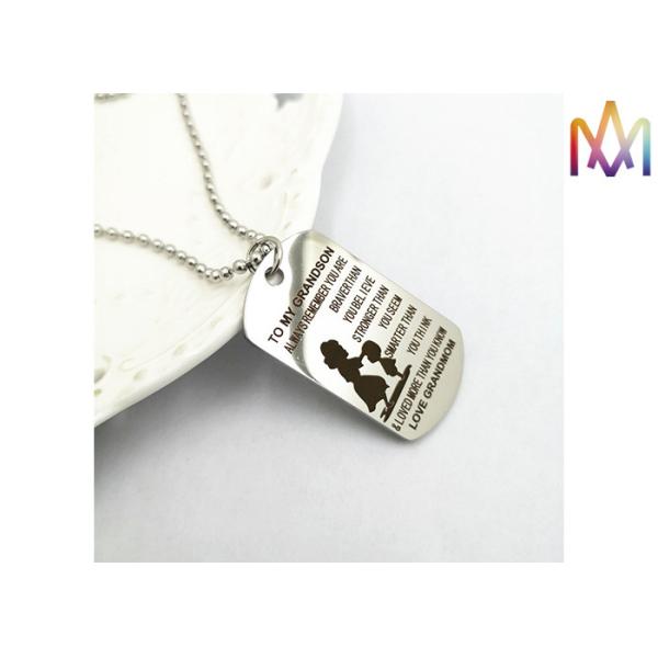 2.5mm Thickness Waterproof Engraved Pendant Necklace