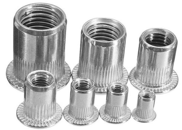 M6 M8 M10 Stainless Steel 70 80 ANSI AISI 304  Small Flat Head Serrated Rivet Nuts