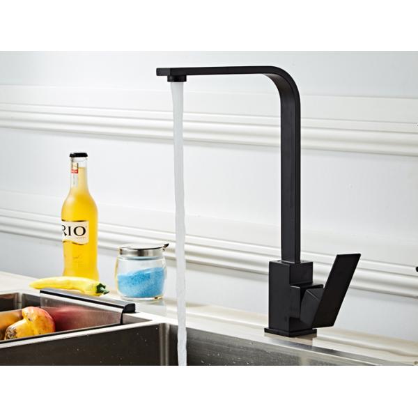 Stainless Steel Kitchen Sink Mixer Faucet Square Handle Modern Kitchen Faucet