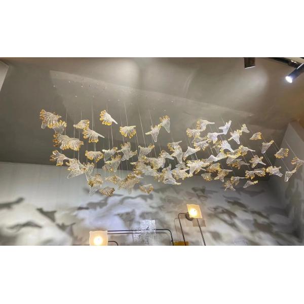 Indoor Decoration Chandelier Hotel Villa Staircase Glass LED Pendant Light