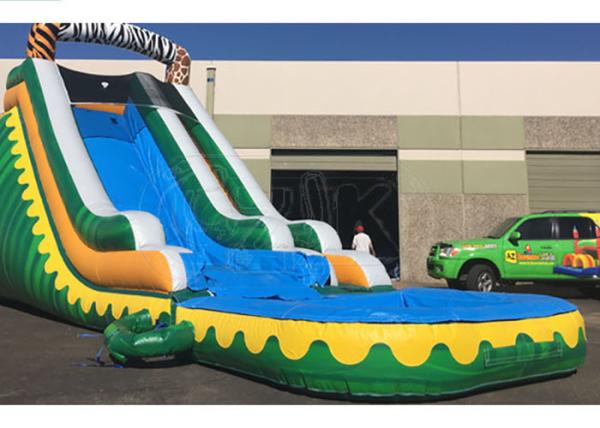 Outdoor Summer Cool Inflatable Water Slide And Pool 9Mx 3M X 5M Easy Installation