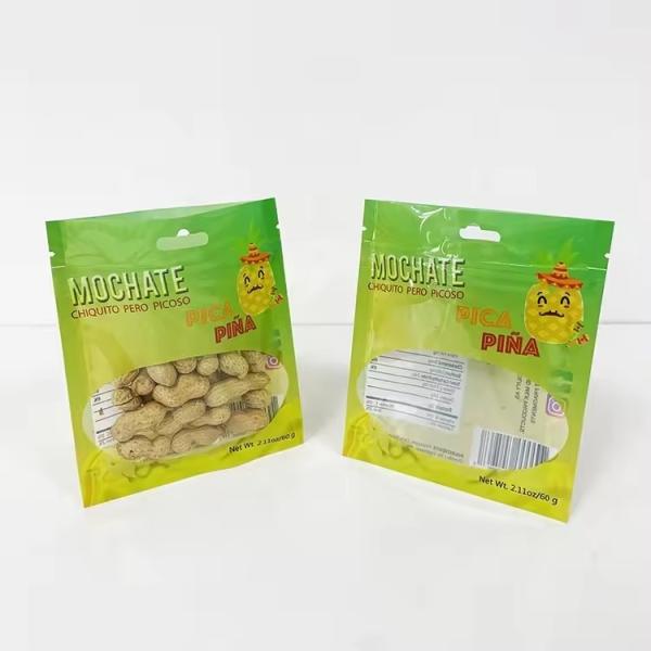 Custom Printing Biodegradable Plastic Zipper Three Side Sealed Packaging Bag With Clear Window