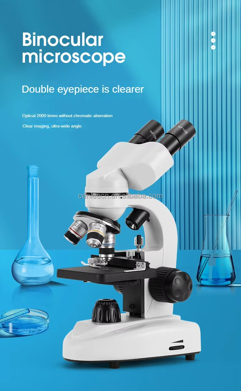 Bestscope MICR-01 Student Binocular Laboratory Microscope 4X/10X/40X Objectives WF25X Eyepiece LED Lighting Battery-Powered