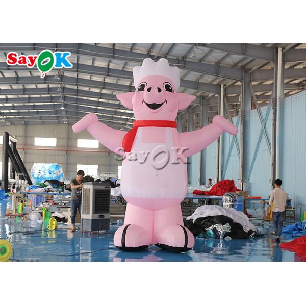 Inflatable Advertising Balloons 4m 13ft Mascot Pink Blow Up Cartoon Characters Pig Cook Model For Restaurant Opening
