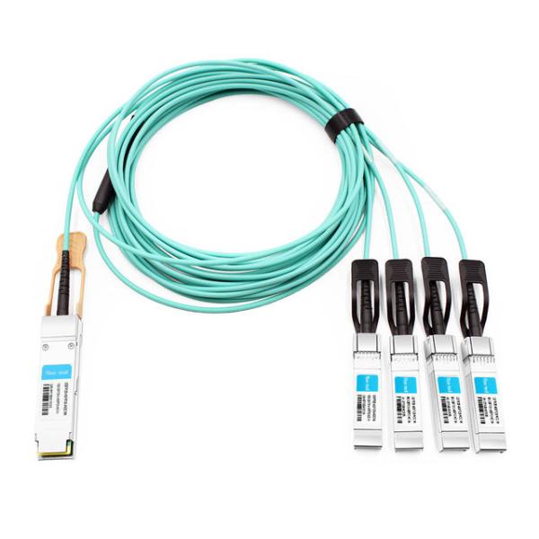 Brocade 100G-Q28-S28-AOC-0101 Compatible 1m (3ft) 100G QSFP+ to Four 25G SFP28 Active Optical Breakout Cable