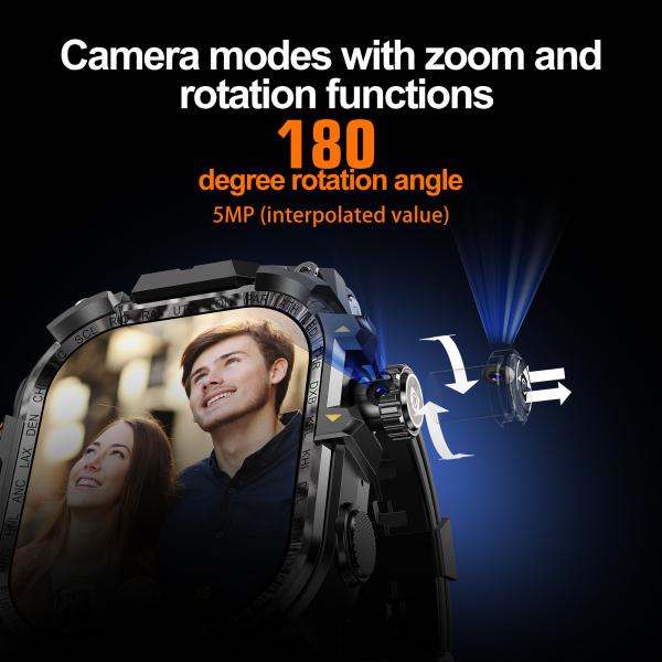 Q888 Android 8.1 Smart Watch Men GPS 3+32GB HD Rotating Camera 4G SIM Card WIFI Wireless