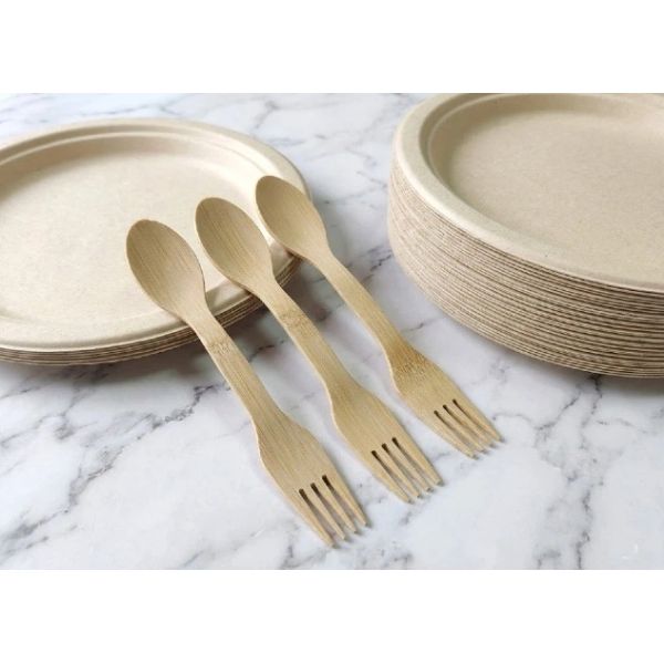 Smooth Dual Ended Bamboo Spork Bulk Flatware 170mm ODM