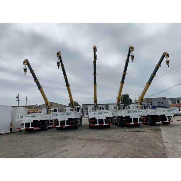 12 Span Mounted Crane Boom Truck / HOWO 4x2 290hp 15 Ton Hydraulic Arm Truck