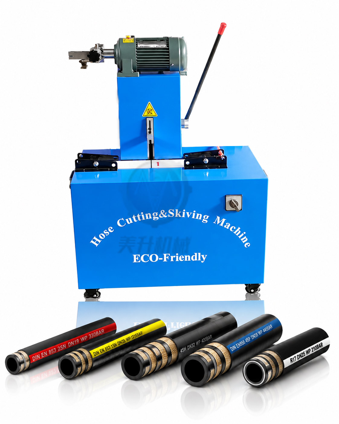 Movable Wheel Hydraulic Hose Cutting Machine with 2700rpm Speed and Integrated Rubber Stripping