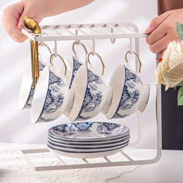 Impressionante xícara de chá de porcelana azul e branco de 200 ml para presentes de negócios