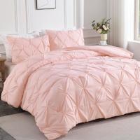 3 pièces de couette rose légère à plissage