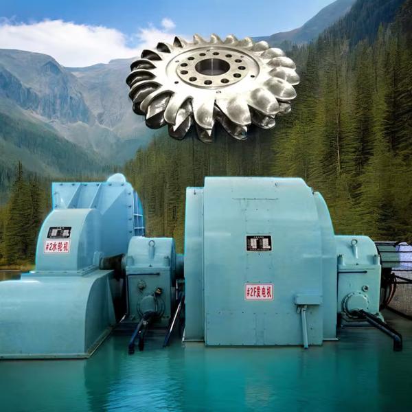 High Voltage Pelton Hydraulic Turbine Generator 6-10kV Rated Voltage 500-3000r/min Air/Oil Cooling