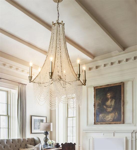 Long chandelier crystal decoration lamp hall lighting villa building spiral staircase chandeliers(WH-CI-121)