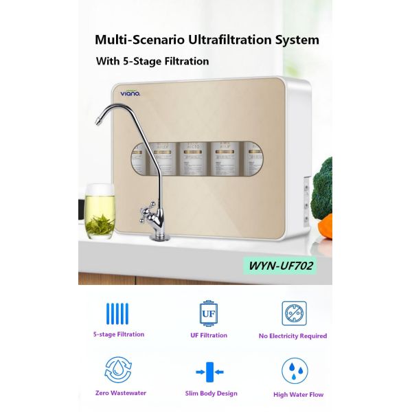 Household Ultrafiltration Water Purifier High Flow 5 Stage No Electricity