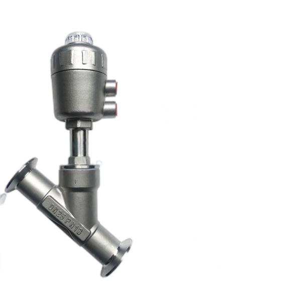 Válvula de asiento de ángulo del actuador neumático de extremos de tres pinzas con cilindro 304 de acero inoxidable