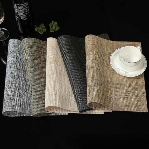 Logotipo personalizado Acceptável Quadrado Placemats de plástico laváveis de PVC para decoração de mesa