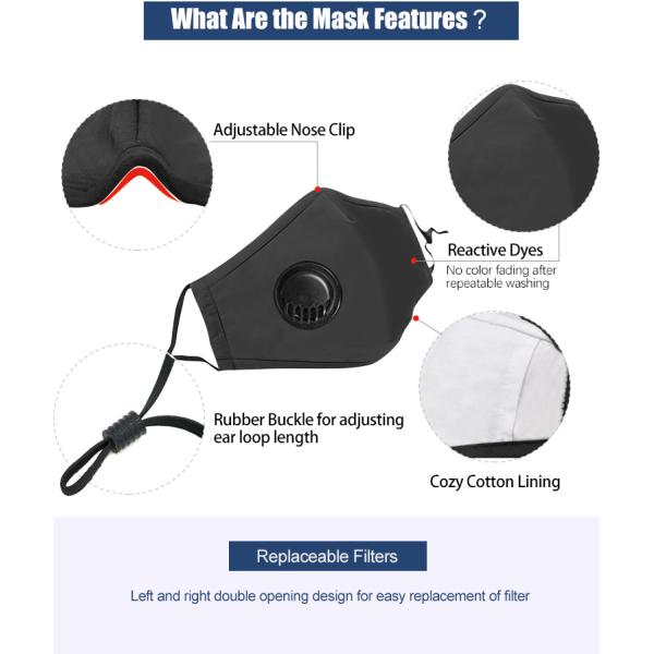 Fashion Design Cotton Face Mask N95 Pollution Mask With Breathing Valve