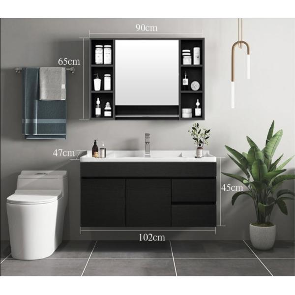 Modern MDF Sink Faucet Cabinet with Hardware Fitting and Mirror for Bathroom Vanities