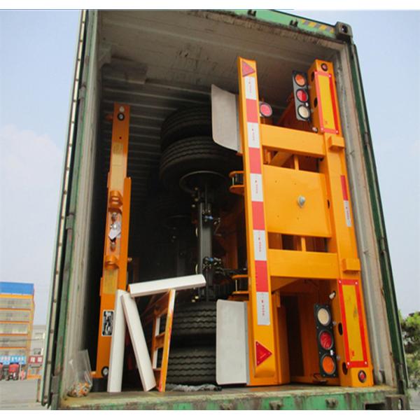 Heavy Duty Tri Axle Dump Truck , 50 Ton Flatbed Semi Truck Trailer For Container