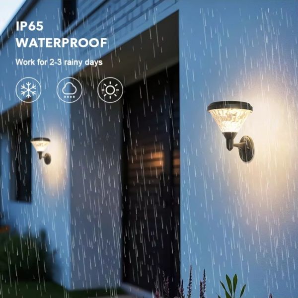 Lantern Style Solar LED Wall Lights Waterproof LED Patio Garden Lighting