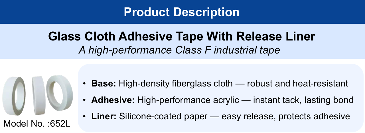 0.16mm Thickness Glass Cloth Adhesive Tape With Release Paper