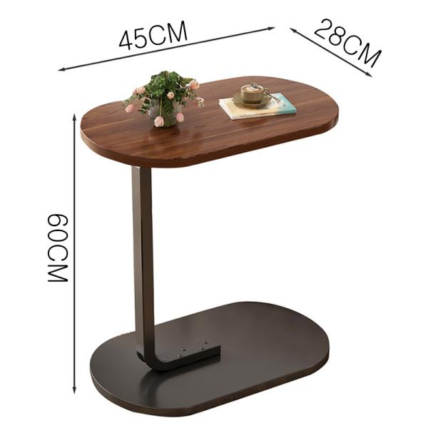 Oval Snack C Shaped End Table, Side Sofa Coffee Slide Under Night Stands for Bedrooms Tray