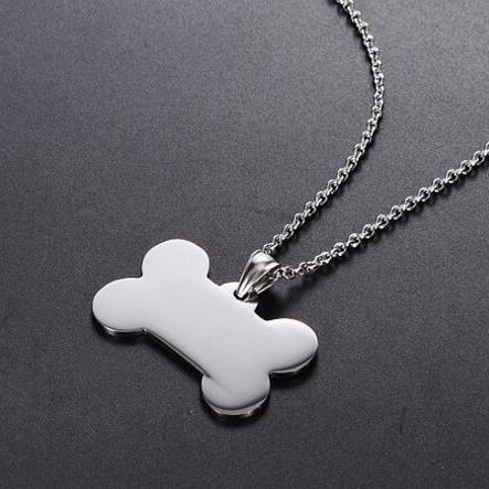 Tag d'identification de chien en forme d'os Logo personnalisé