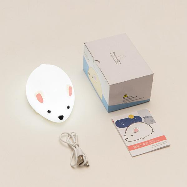 Мышь Ночное освещение для детей Заряжаемая светодиодная детская лампа Таймер Кровать Лампа Декорация детский сад Грудное вскармливание Ночное освещение