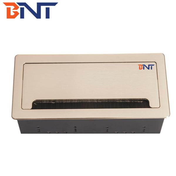 BNT customized design hidden cable design desktop flip socket with RJ45/VGA/USB flush mount in teaching room table cable