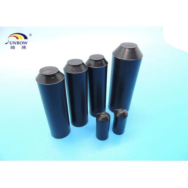 Black Polyolefin Heat Shrink End Caps for Wire Sealing , Insulation Seal End Cap
