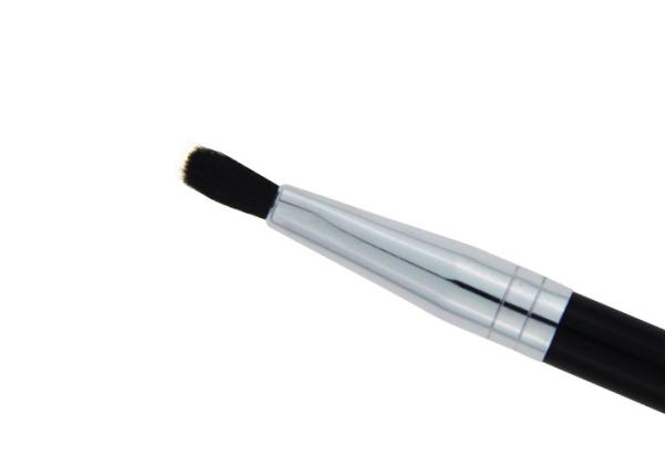 Deep Black Plastic Handle Lipstick And Lip Liner With Goat Hair / Aluminum Ferrule