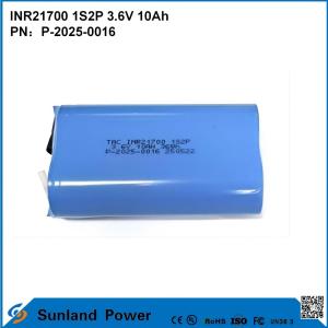 INR21700 1S2P 3.6V 10Ah 高速放電電電池