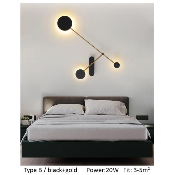 Modern minimalist wall light Home Bedroom swing arm lamp Adjustable Black loft round wall light(WH-OR-258)