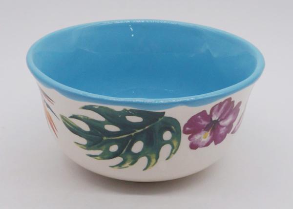 Popular Ceramic Soup Bowls Underglaze Decal 2 Tones Stoneware Semi Porcelain